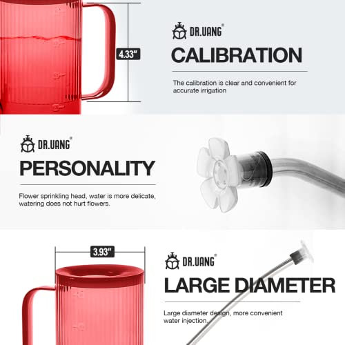 Small Watering Can Indoor Plants with Long Spout (1L, Red) - color: Red