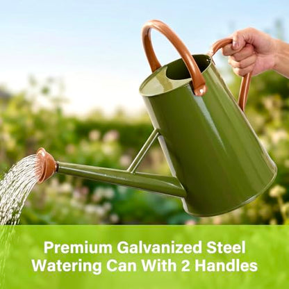 Watering Can for Outdoor&Indoor Plants，1.5 Gallon，Dark Green - color: Dark Green