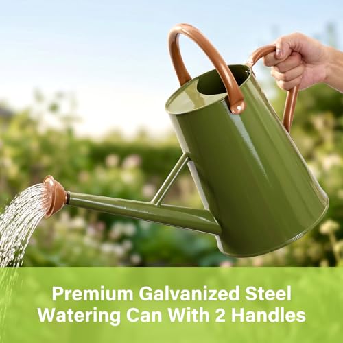 Watering Can for Outdoor&Indoor Plants，1.5 Gallon，Dark Green - color: Dark Green