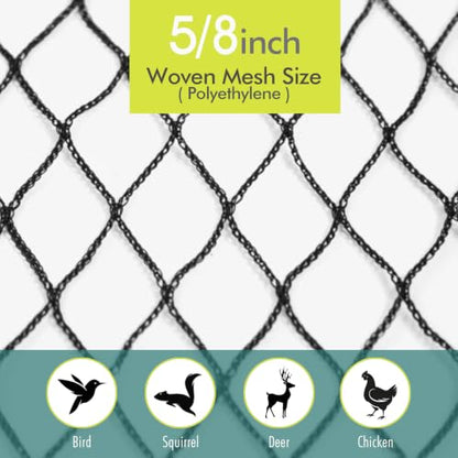 Bird Netting for Garden, Fetanten 7.5 x 100FT Netting for Garden Protection - size: 7.5 x 100FT