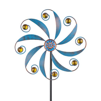 Stargarden Wind Spinner, Metal Outdoor Wind Sculptures & Spinners - color: Small-blue