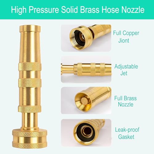 Garden Hose Nozzle, CM CUMIZON Solid Brass Heavy Duty Adjustable Twist Hose Nozzle, High Pressure Water Hose Sprayer Nozzle, 2 Pack - style: Nozzle Twist 2P