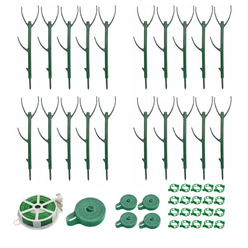 20 Pack Stackable Plant Support Stakes,Climbing Plant Support Pole Alternative to Moss Pole Plants Sticks Structures for Indoor Outdoor Potted Plants, Pothos, Vine, Flower Use