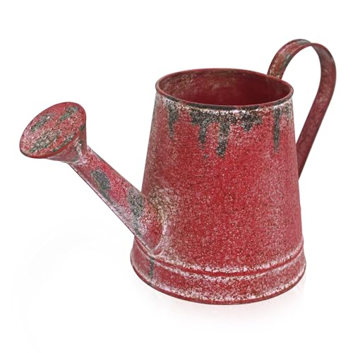 Cute Small Watering Can Indoor Plants Garden Metal Decorative Watering Cans for Outdoor Plants Bonsai Outdoor Garden Flower Decorative (Red, 1.5L, 50.7 Oz) - color: Red