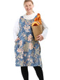 Big Plus Size Aprons for Women with Pockets Cotton Linen Baking Kitchen Cooking - color: Camellia