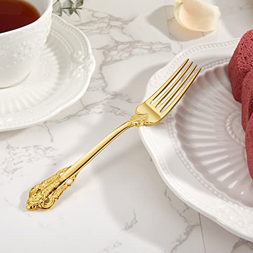 KEAWELL Luxury 4-Piece 5.9-Inch 18/10 Appetizer Forks (Gold) - color: Gold