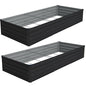 Vengarus 2PCS 9x3x1ft Galvanized Raised Garden Beds Kit,Planter Box Black - color: Black, size: 9x3x1FT(2PCS)