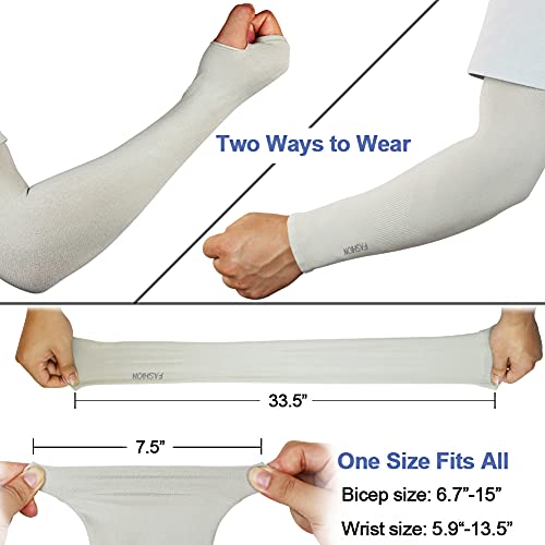 beister Arm Sleeves for Men & Women, UPF 50+ UV Sun Protection, Cooling - color: 3-pairs Grey