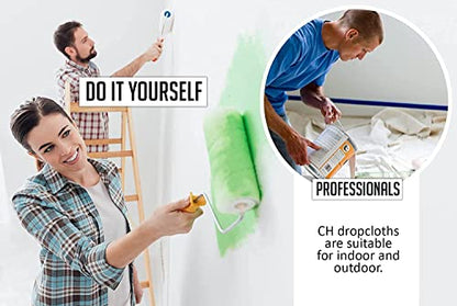 Canvas Painters Drop Cloth (Size 4 x 12 Feet - Pack of 1) - Pure Cotton Paint Drop Cloth for Painting, Curtains, Furniture & Floor Protection - All Purpose Thick Canvas tarp with Double Stitched Edges - size: 4' x 12' - Pack of 1