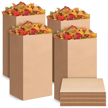 50 Count 10 Gallon Lawn and Leaf Paper Bags, Heavy-duty Yard Waste Compost Bags, Tear Resistant, Self Standing
