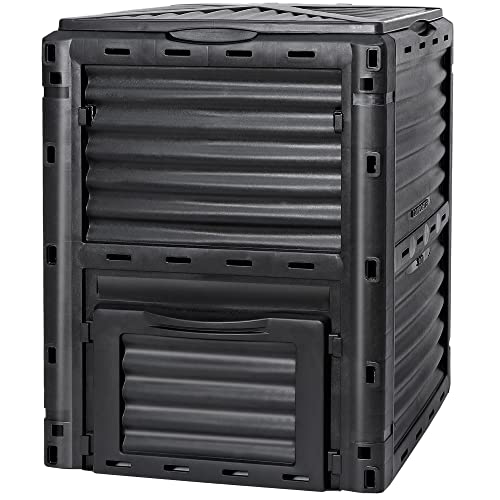 Large Garden Compost Bin, 80 Gallon (300L) Outdoor Composter Tumbler from BPA-Free Material for Fast Creation of Fertile Soil, Lightweight, Easy Assembly and Kitchen Waste Composting - size: 80 Gallon