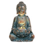 TERESA'S COLLECTIONS Meditating Buddha Solar Resin Garden Statue 7.1" - size: Medium