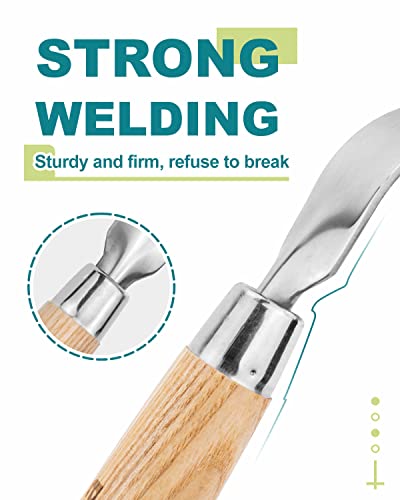 Dandelion & Crack Hand Weeder Puller with Solid Wood Handle - size: Weed Root Puller