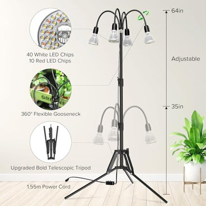 SANSI 120W Full Spectrum LED Grow Light 5000K 660nm Replaceable Bulbs