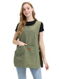 Molaxhome Smock Apron Unisex Waterproof Cobbler Apron with 3 Large Pockets - color: Green