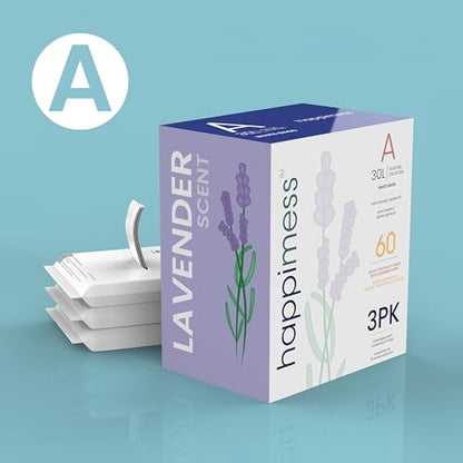 happimess 20-Count Lavender 8 Gal Drawstring Trash Bags, White, Pack of 6 - color: White (Lavender Scented), size: 120 Count (Pack of 1)