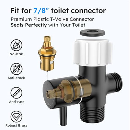 Arofa Black Handheld Bidet Sprayer, Bidet Attachment for Toilet, 3 Pack - color: Black, size: 3 Pack