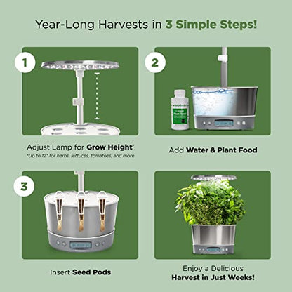 AeroGarden Harvest Elite 360, White Stainless - color: White