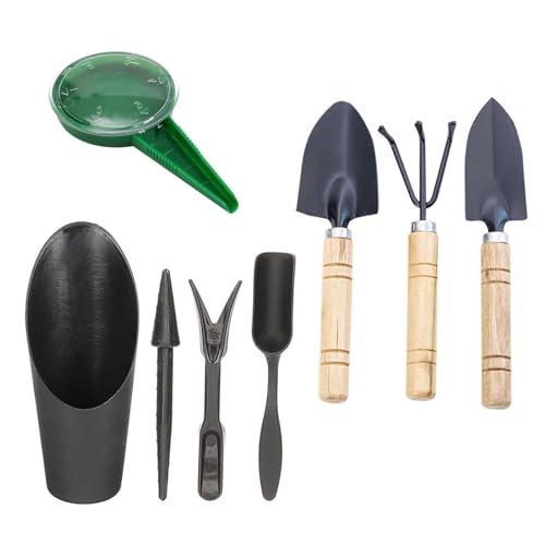 Succulent Tools Mini Garden Tools Kit 8 Pieces - color: Black
