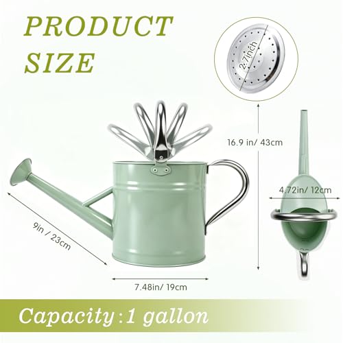 1 Gallon Watering Can for Outdoor&Indoor Plants，Cream Green - color: Cream Green