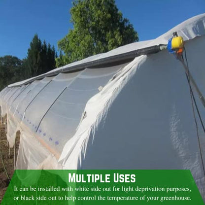 Farm Plastic Supply - Panda Film Light Deprivation Greenhouse Cover - 6 mil - (24' x 50') - 100% Blackout Tarp, Black White Plastic Sheeting, Green House Poly Film - size: 24' x 50'