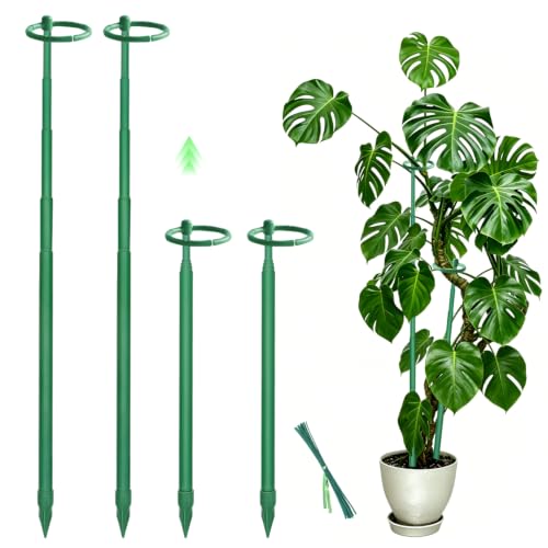4Pcs Telescoping Plant Stakes 12.5-48.4IN Adjustable Monstera Plant Support - size: 4PCS