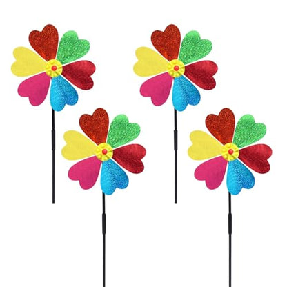 Garden Wind Spinners for Outdoor, Decorative Pinwheel Bee Butterfly Ladybug Windmill Whims (Sparkly-2) - size: Sparkly-2