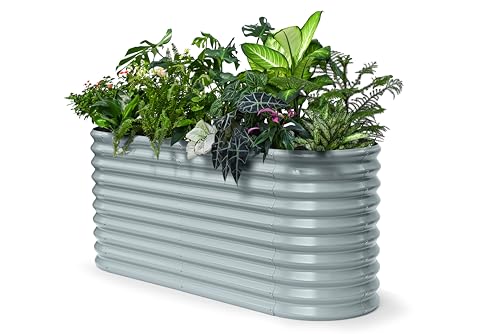 30" Extra Tall Raised Garden Bed, 6x2x2.5 ft Galvanized Planter Box - color: Gray, size: 6x2x2.5ft