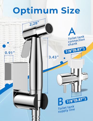 BRITULIF Bidet Sprayer for Toilet, Adjustable Pressure, Polished Chrome - color: Chrome, size: 1 SET - Cold