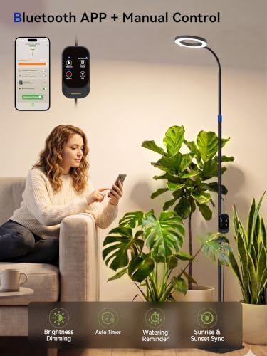 GLOWRIUM Smart Grow Lights for Indoor Plants, Full Spectrum LED Floor Light