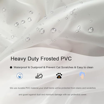 Frosted PVC Wire Shelf Cover 48 x 18 x 72 Inch Storage Rack Cover - color: Frosted, size: 48" W x 18" D x 72" H