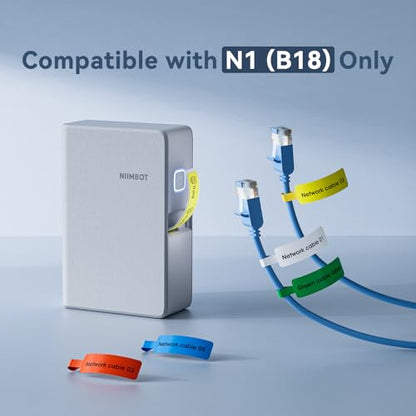 NIIMBOT Thermal Transfer Cable Label 0.49" x 4.29", for N1(B18) Label Maker - color: 0.49''×4.29''-white Cable