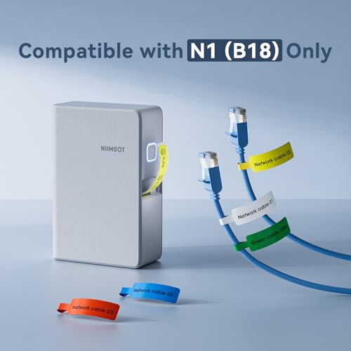NIIMBOT Thermal Transfer Cable Label 0.49" x 4.29", for N1(B18) Label Maker - color: 0.49''×4.29''-blue Cable