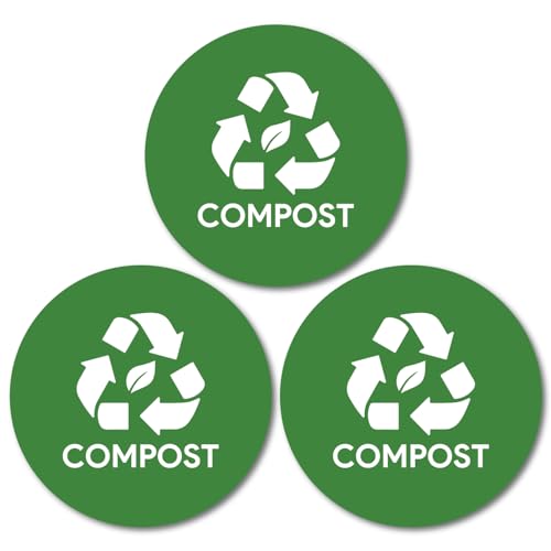 Sutter Signs 3pk Compost Stickers for Trash Can - size: 4" Round
