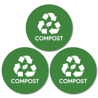 Sutter Signs 3pk Compost Stickers for Trash Can - size: 4" Round