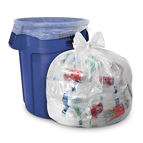 Aluf Plastics 44 Gallon 1.5 MIL (eq) Clear Heavy Duty Garbage Bags - 37" x 48" - Pack of 100 - For Industrial, Recycling, Storage, & Outdoor - style: 44 Gal, 1.5 Mil Equiv, 100 Count