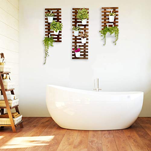 ShopLaLa Wall Planter (3 Pack) Wooden Hanging Planter for Indoor Plants - size: 3-pc set