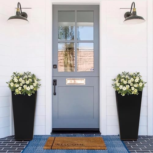 26" Heavy-duty Metallic Taper Planter Set of 2 for Outdoor Indoor Plants