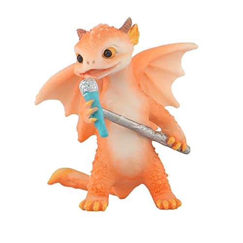 Mini Dragon Figurine, Resin Home Decor, Cute Ornaments, Lucky Animal Garden Statue for Micro Landscape - color: Sing