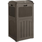 Devoko 33 Gallon Outdoor Trash Can, Hideaway Garbage Bins with Tiered Lid - color: Deep Brown, size: 1 Pack