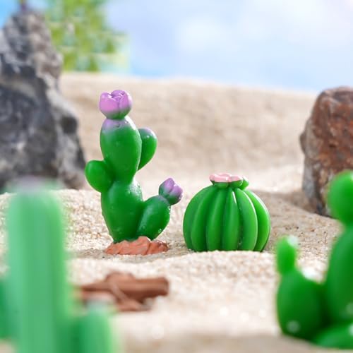 11 PCS Mini Resin Cacatus Plants, Fairy Garden Accessories, Miniature Figurines, Micro Landscape Ornaments - color: Cacatus