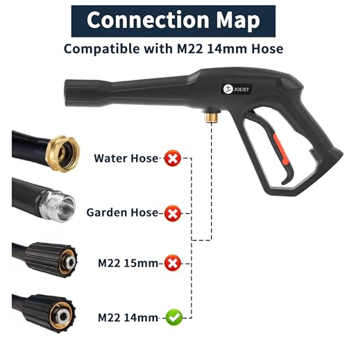JOEJET Pressure Washer Replacement Gun with Jet Wand and 5 Nozzle Tips