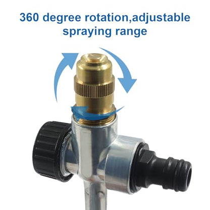4 Pcs Metal Lawn Sprinklers, 360° Coverage, Brass, Aluminum Alloy - color: Grey,4pcs