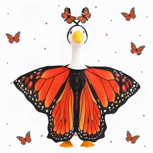 Butterfly Porch Goose Outfits Wing Cape Set for 23'' Goose - color: Orange Butterfly