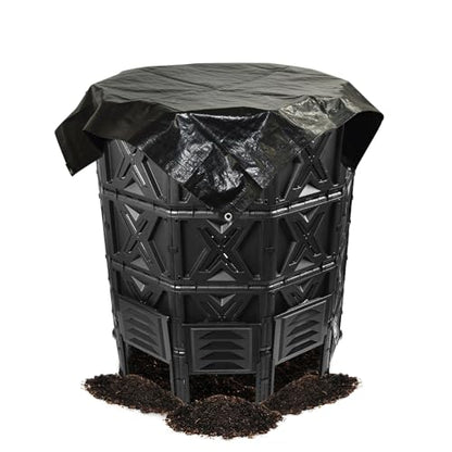190 Gallon Large Outdoor Compost Bin, 720L Garden Composter with Aeration Vents, BPA-Free PP Panels, Modular Structure with Bottom Access Door and Lid - size: 190 Gal(720L)