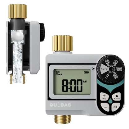 QUOBAS Zero Pressure Water Timer, Sprinkler Timer for Garden Hose Faucet