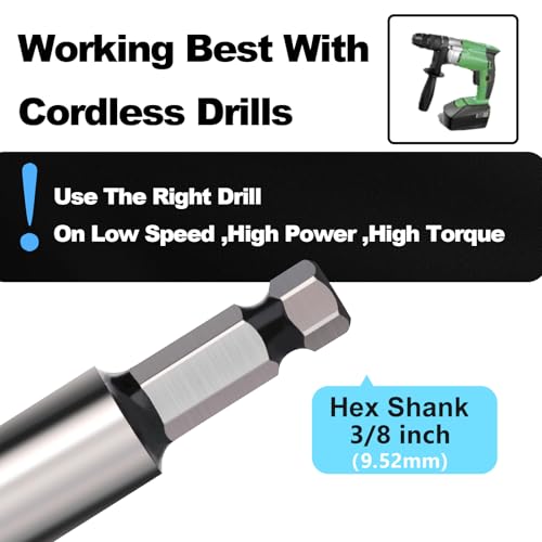 1-1/2" X 39.37" Auger Bit for Wood, 38x1000mm Extra Long Auger Drill Bit