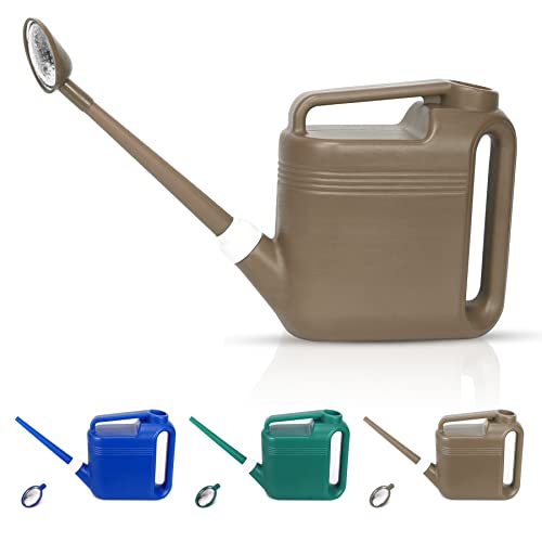 1.5 Gallon Watering Can for Outdoor & Indoor Plants, Large Garden Watering Pot with Lightweight and 5.5L Capacity, Plastic Watering Can with Long Spout and Metal Removable Sprinkler Head, Grey - color: Gray
