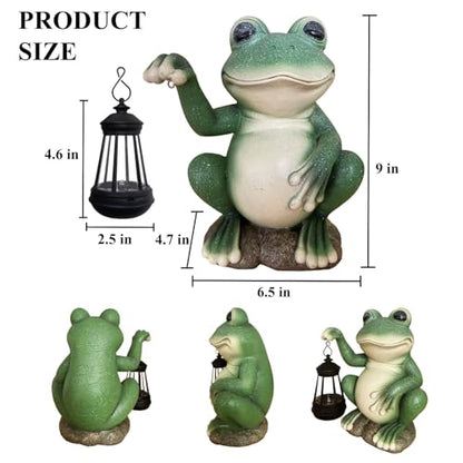 YODY Solar Garden Statues Outdoor Decor Frog with Lantern - style: 02-Frog