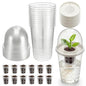 12 Pack 3.54 in Clear Hydroponic Nursery Pots with Humidity Dome